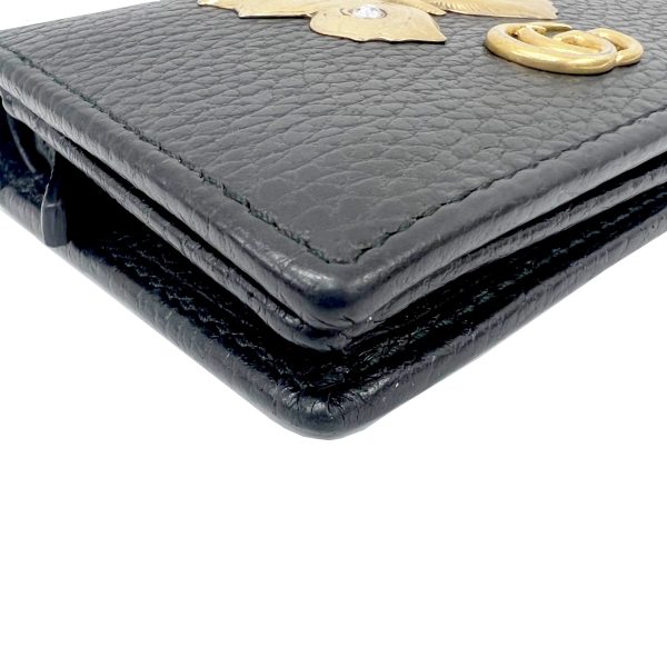 imgrc0088057600 GUCCI Butterfly Mini Wallet GG Marmont Leather Black