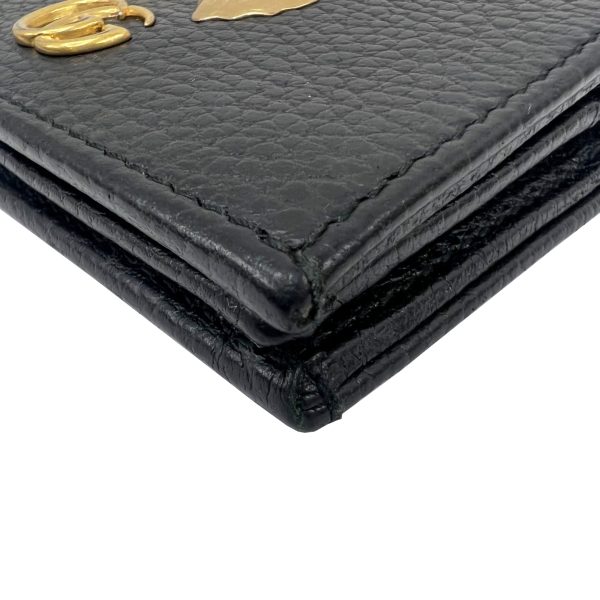 imgrc0088057601 GUCCI Butterfly Mini Wallet GG Marmont Leather Black