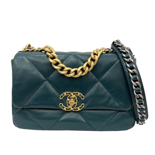 imgrc0088123126 CHANEL 19 Handbag Chain Shoulder Bag Leather Moss Green