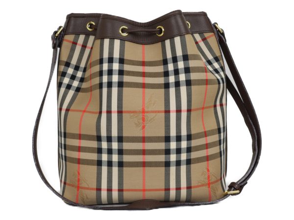 imgrc0088320266 Burberry Drawstring Shoulder Bag Nova Check Brown