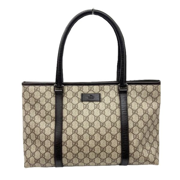 imgrc0088353235 GUCCI GG Supreme Tote Bag Leather PVC Brown Tea