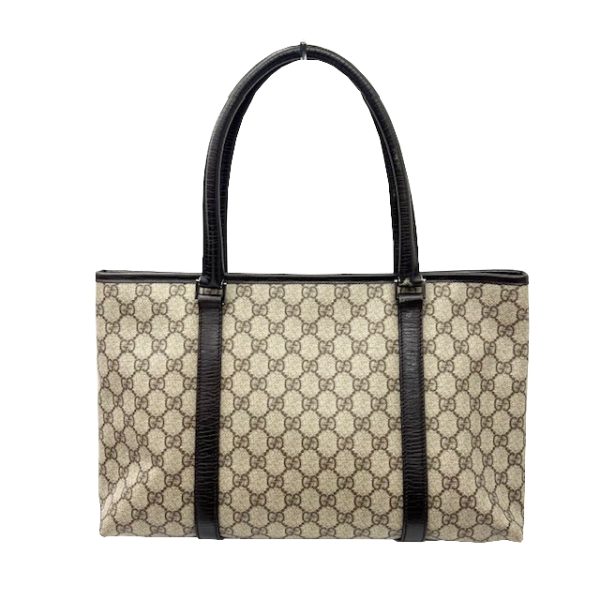 imgrc0088353236 GUCCI GG Supreme Tote Bag Leather PVC Brown Tea