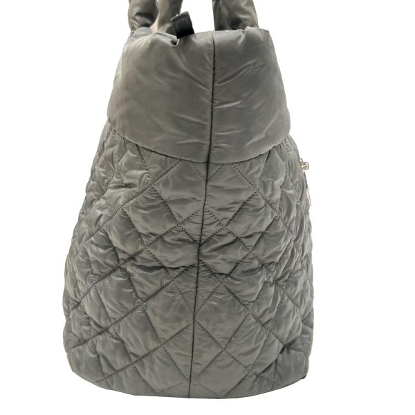 imgrc0088399020 CHANEL Coco Cocoon Tote Bag GM Handbag Nylon Leather Gray