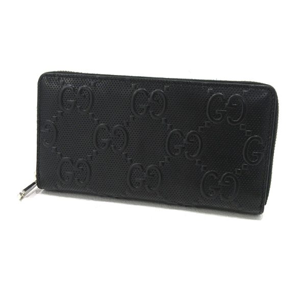 imgrc0088562355 Gucci Gg Embossed Round Zipper Long Wallet Black