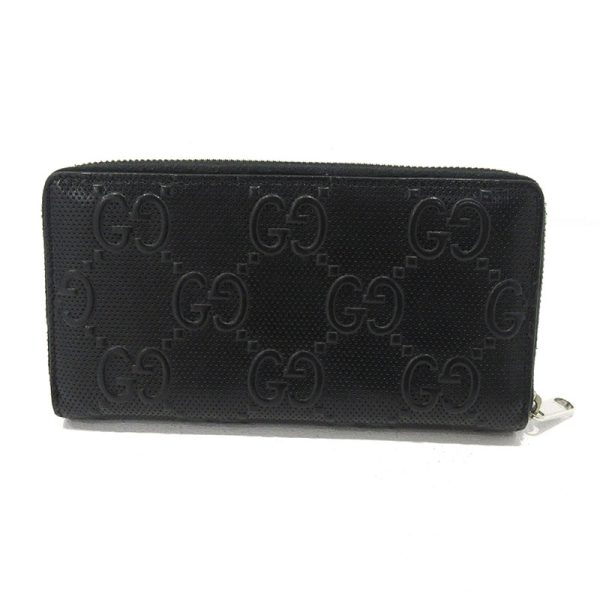 imgrc0088562366 Gucci Gg Embossed Round Zipper Long Wallet Black