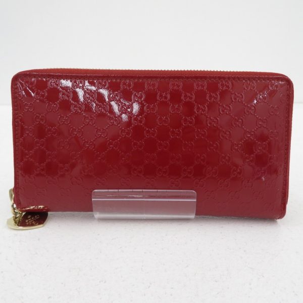 imgrc0088661428 Gucci Micro Guccisima Patent Leather Round Zipper Long Wallet Red