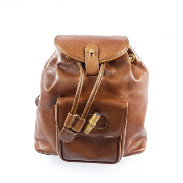 imgrc0088679807 Gucci Bamboo Leather Backpack Brown