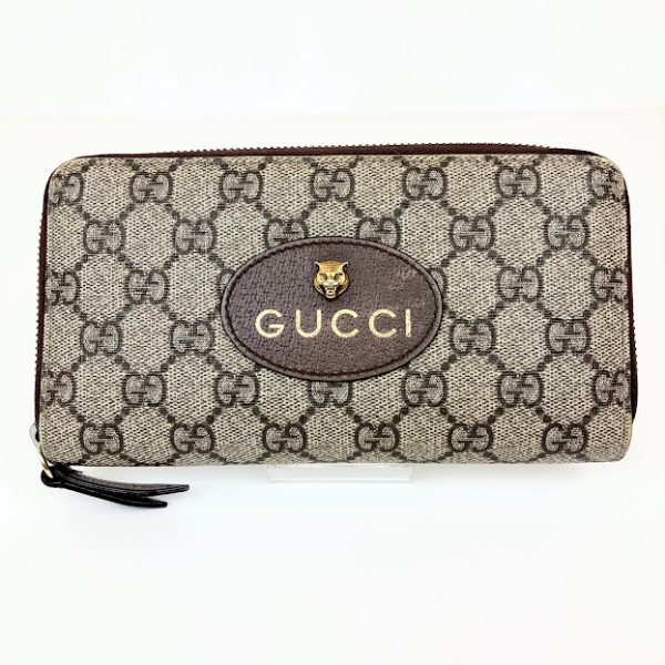 imgrc0088686158 Gucci Neo Vintage Gg Supreme Round Zipper Long Wallet Brown