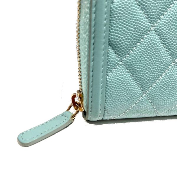 imgrc0088882043 CHANEL CC Filigree Zip Wallet Coco Mark Matelasse Light Blue