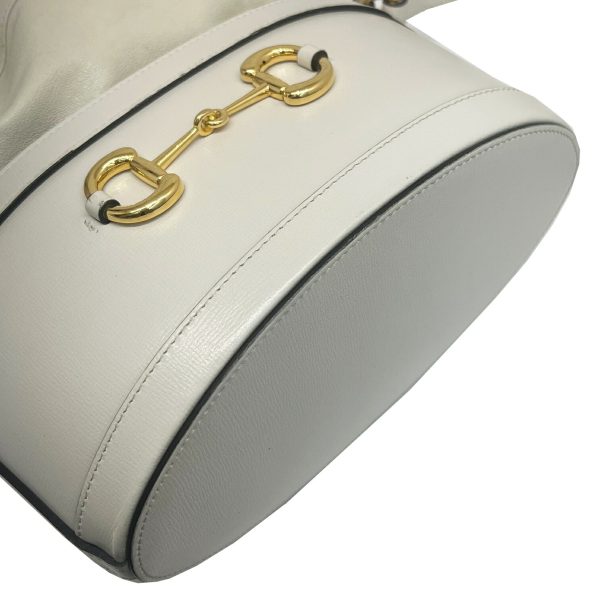 imgrc0088887637 GUCCI Horsebit 1955 Bucket Bag Shoulder Bag Leather White