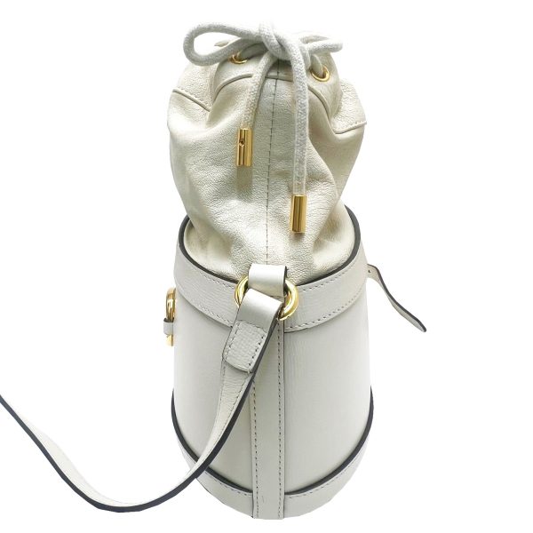 imgrc0088887640 GUCCI Horsebit 1955 Bucket Bag Shoulder Bag Leather White