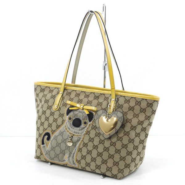 imgrc0088961236 Gucci Gg Canvas Gucciori Pug Tote Bag Beige Yellow