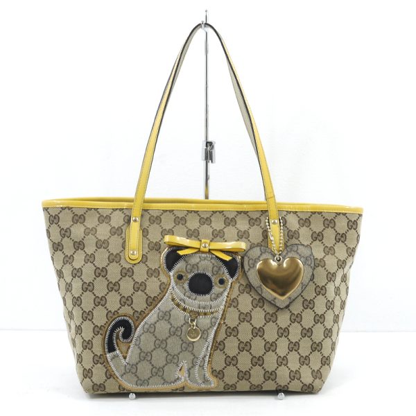 imgrc0088961239 Gucci Gg Canvas Gucciori Pug Tote Bag Beige Yellow