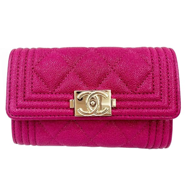 imgrc0088969309 CHANEL Boy Chanel Card Case Caviar Skin Pink Purple