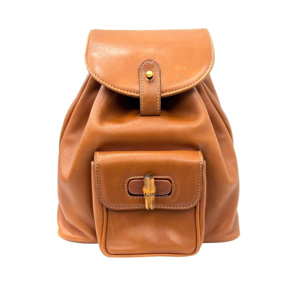 imgrc0088975853 GUCCI Bamboo Mini Backpack Leather Brown