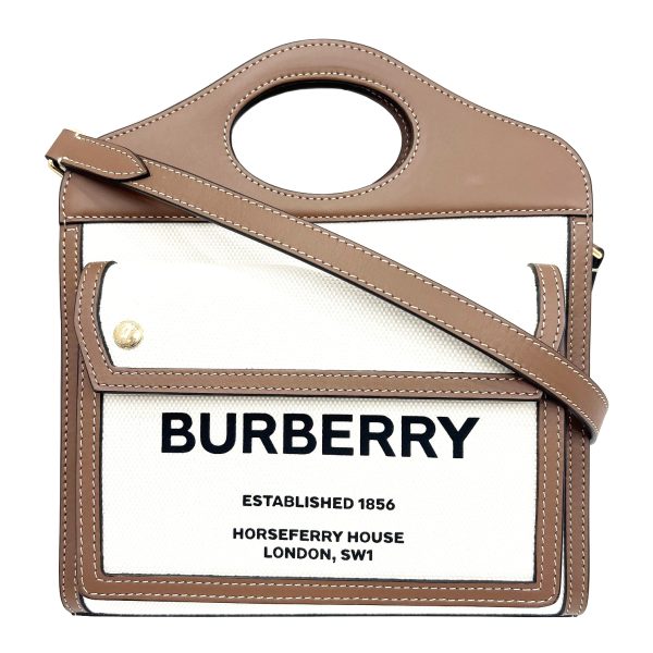 imgrc0089033680 Burberry Mini Pocket Bag Leather Canvas Brown