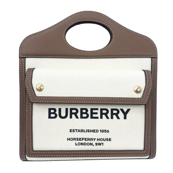 imgrc0089033683 Burberry Mini Pocket Bag Leather Canvas Brown