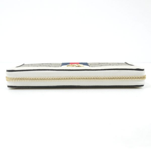 imgrc0089087120 Gucci Ophidia Web Stripe Zip Around Wallet White Beige