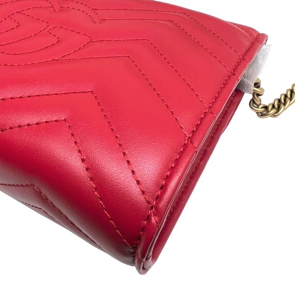 imgrc0089129823 GUCCI Quilted Mini Bag GG Marmont Leather Red