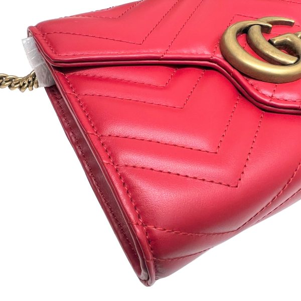 imgrc0089129826 GUCCI Quilted Mini Bag GG Marmont Leather Red