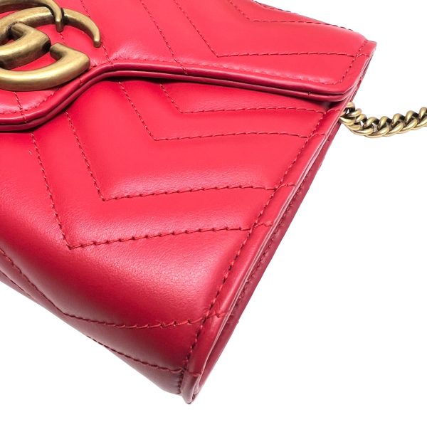 imgrc0089129827 GUCCI Quilted Mini Bag GG Marmont Leather Red