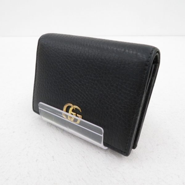 imgrc0089145387 Gucci Gg Marmont Leather Card Case Bifold Wallet Black