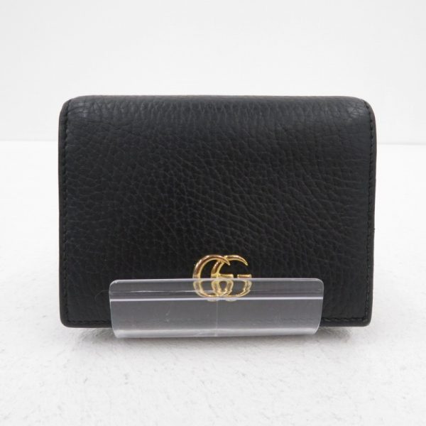 imgrc0089145388 Gucci Gg Marmont Leather Card Case Bifold Wallet Black