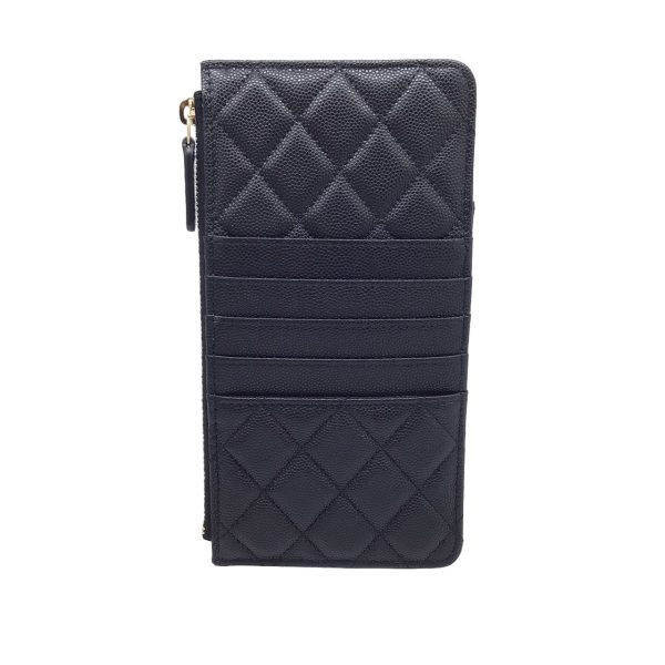 imgrc0089189809 CHANEL Pouch Caviar Skin Classic Card Holder Black