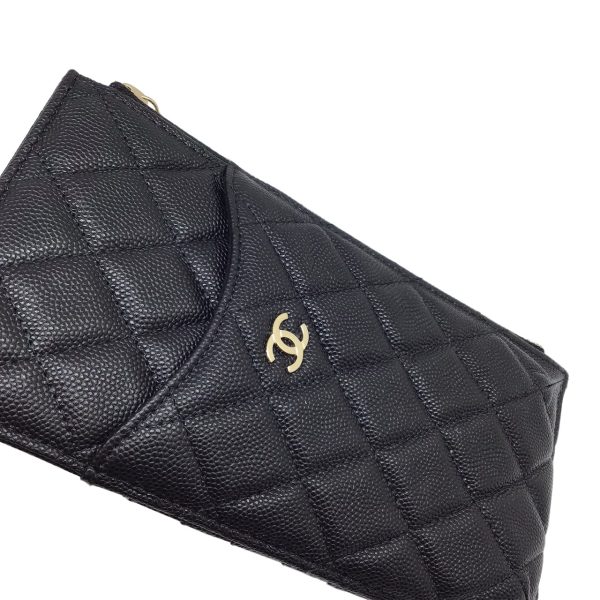 imgrc0089189811 CHANEL Pouch Caviar Skin Classic Card Holder Black