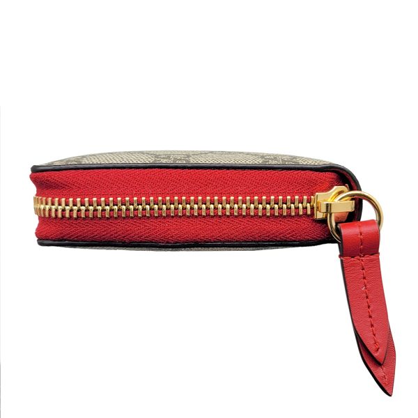 imgrc0089199873 GUCCI Round Zipper Long Wallet GG Supreme Beige Red