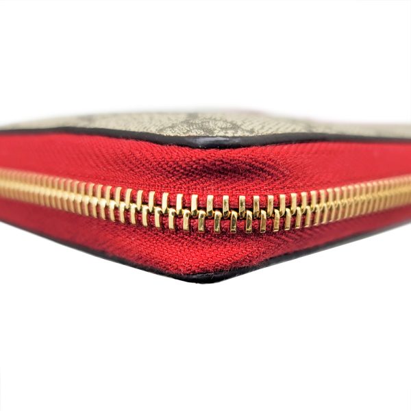 imgrc0089199876 GUCCI Round Zipper Long Wallet GG Supreme Beige Red