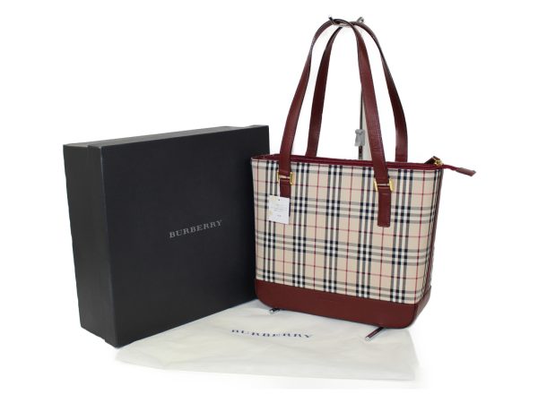 imgrc0089202569 Burberry Tote Bag Canvas Bordeaux Beige