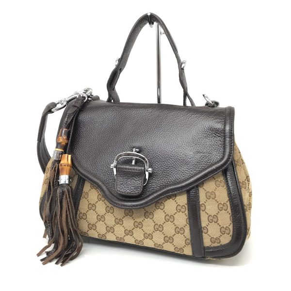 imgrc0089204762 Gucci GG Canvas Bamboo Tassel 2way Bag