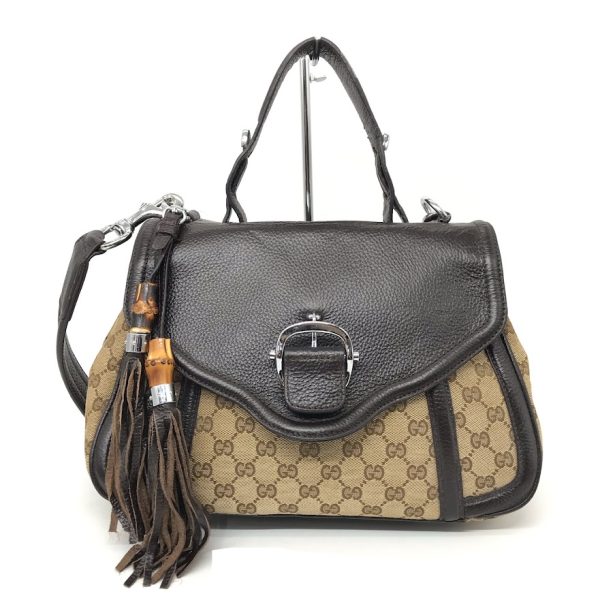 imgrc0089204763 Gucci GG Canvas Bamboo Tassel 2way Bag