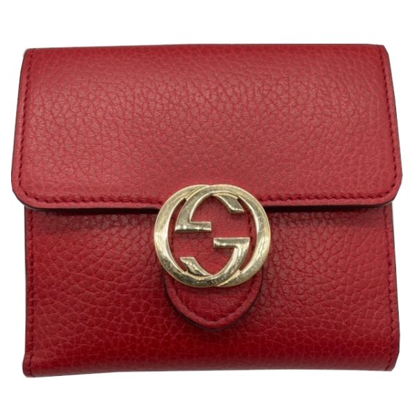 imgrc0089267358 GUCCI Bifold Wallet Compact Wallet Leather Rouge Red