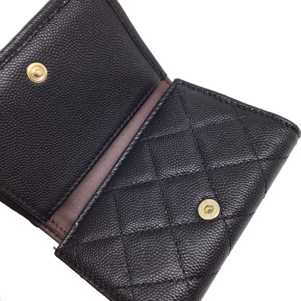 imgrc0089273113 CHANEL Trifold Wallet Classic Small Flap Compact Wallet Black