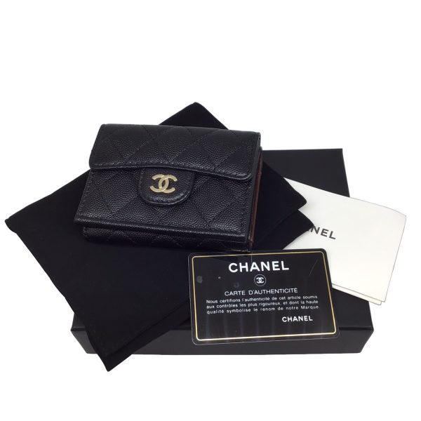 imgrc0089273137 CHANEL Trifold Wallet Classic Small Flap Compact Wallet Black