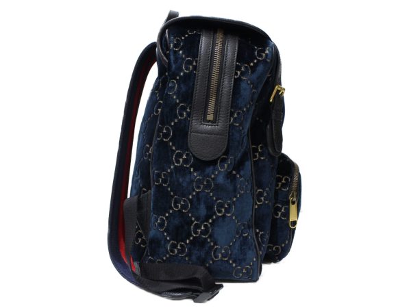 imgrc0089322780 Gucci GG Velvet Small Backpack Leather Blue