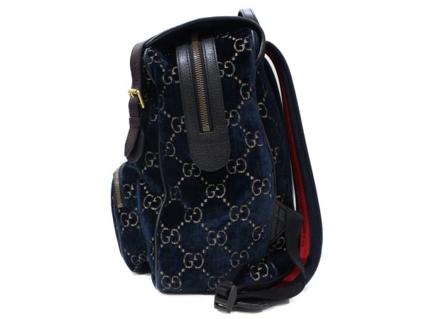 imgrc0089322782 Gucci GG Velvet Small Backpack Leather Blue