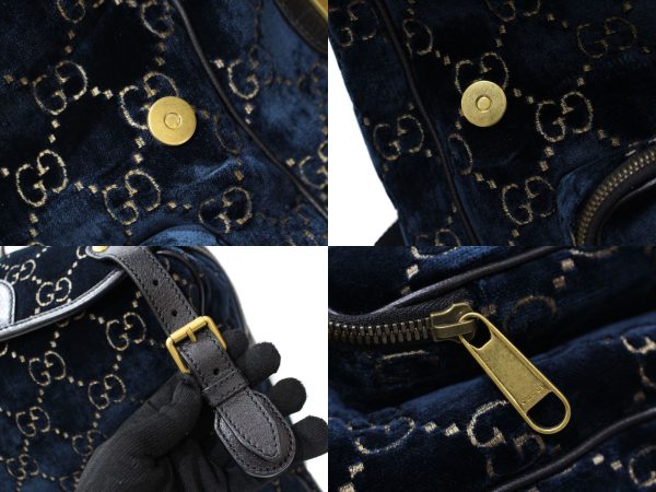 imgrc0089322796 Gucci GG Velvet Small Backpack Leather Blue