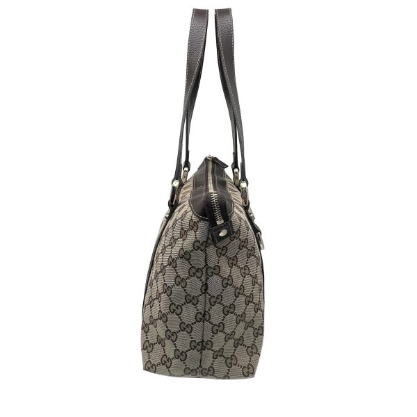 imgrc0089355689 GUCCI Abbey Tote Bag GG Canvas Leather Brown Beige