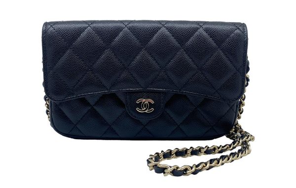 imgrc0089355761 CHANEL Shoulder Bag Chain Wallet Caviar Skin Black