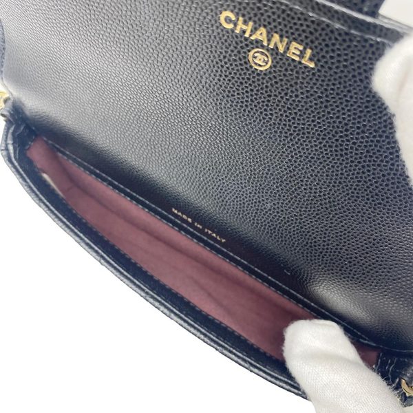 imgrc0089355765 CHANEL Shoulder Bag Chain Wallet Caviar Skin Black