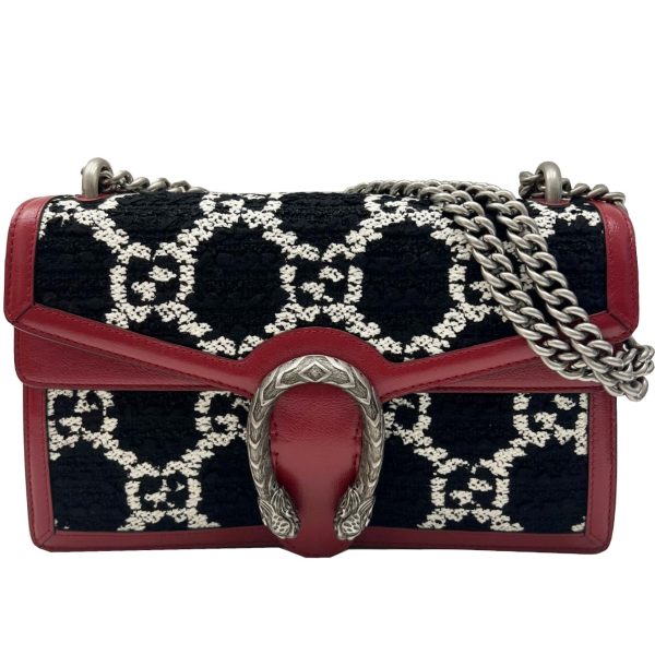 imgrc0089409708 GUCCI Dionysus Tweed Chain Shoulder Bag Red Black Multicolor