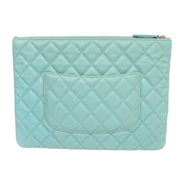 imgrc0089430009 CHANEL Matelasse Clutch Bag Caviar Skin Blue Turquoise