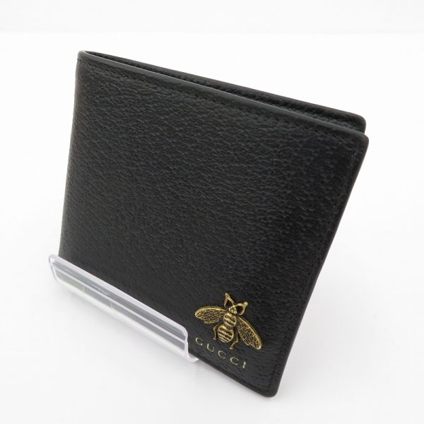 imgrc0089462747 Gucci Metal Bee Animalier Leather Coin Wallet Black