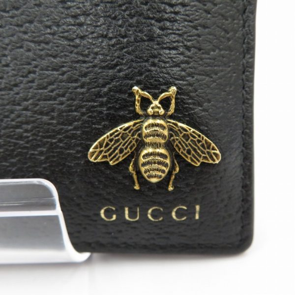 imgrc0089462749 Gucci Metal Bee Animalier Leather Coin Wallet Black