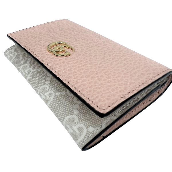 imgrc0089500215 GUCCI Card Case Wallet GG Marmont Pink Beige White