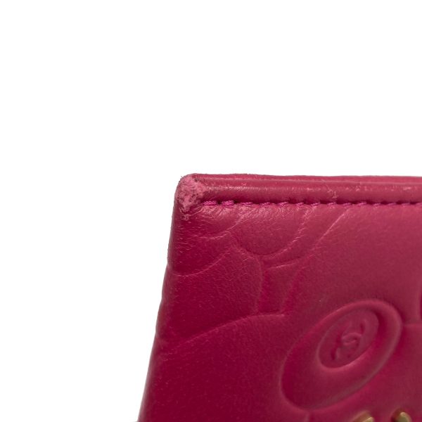 imgrc0089730208 CHANEL Card Case Camellia Lambskin Pass Case Commuter Holder Pink