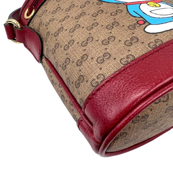 imgrc0089813090 GUCCI Shoulder Bag Crossbody Doraemon GG Supreme Beige Red